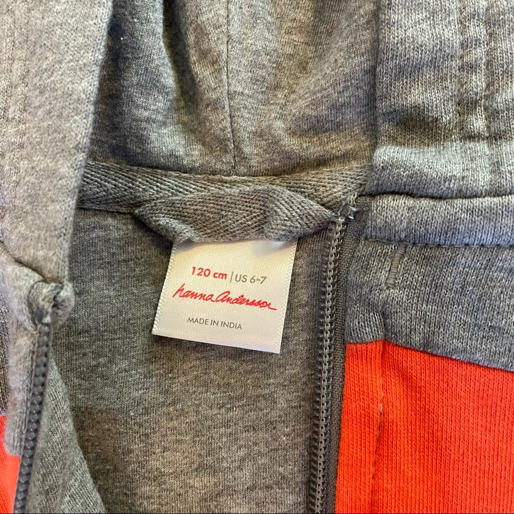 Hanna Andersson color block zip up hoodie sweater - Picture 3 of 5